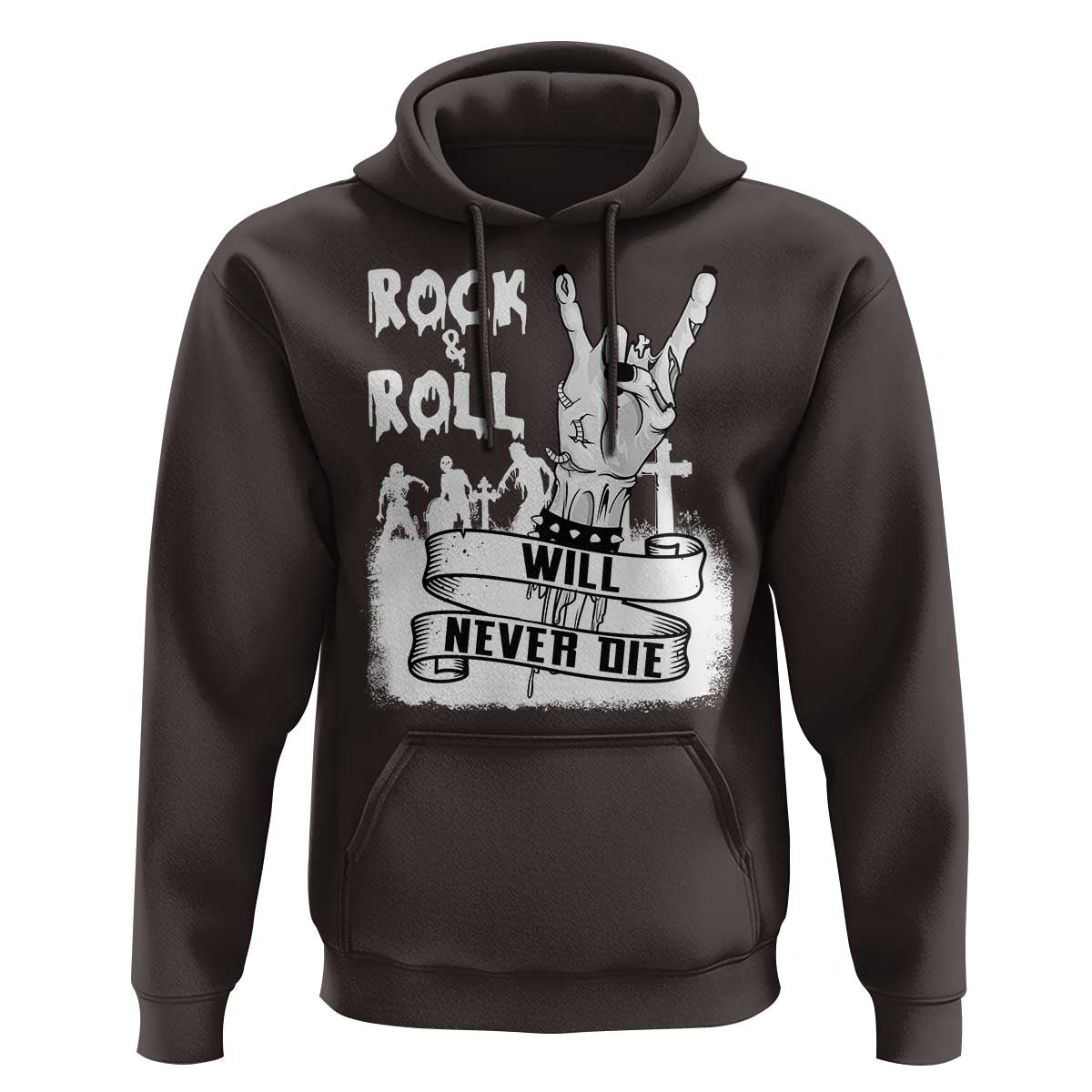 Halloween Rock N Roll Hoodie Will Never Die Zombie