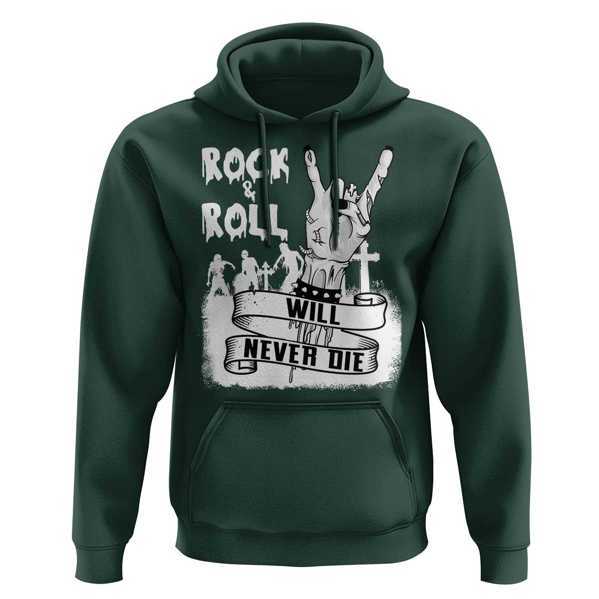 Halloween Rock N Roll Hoodie Will Never Die Zombie