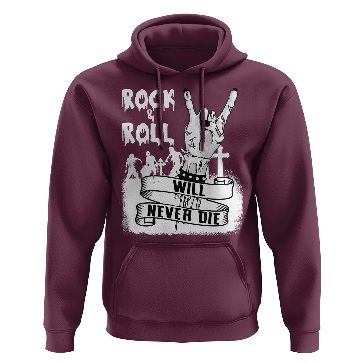 Halloween Rock N Roll Hoodie Will Never Die Zombie