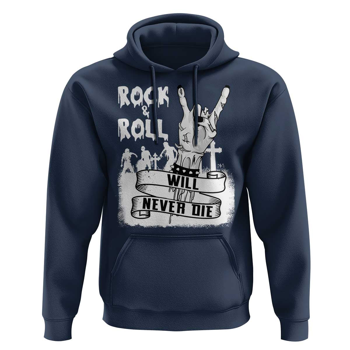 Halloween Rock N Roll Hoodie Will Never Die Zombie