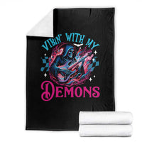 Halloween Rock N Roll Throw Blanket Vibing With My Demons - Wonder Print Shop