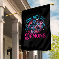Halloween Rock N Roll Garden Flag Vibing With My Demons - Wonder Print Shop