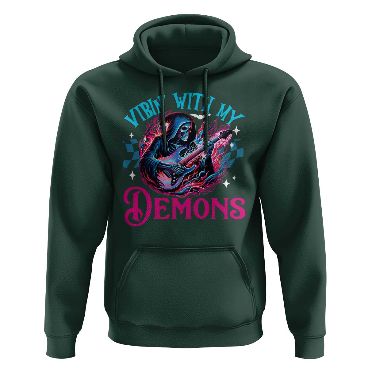 Halloween Rock N Roll Hoodie Vibing With My Demons