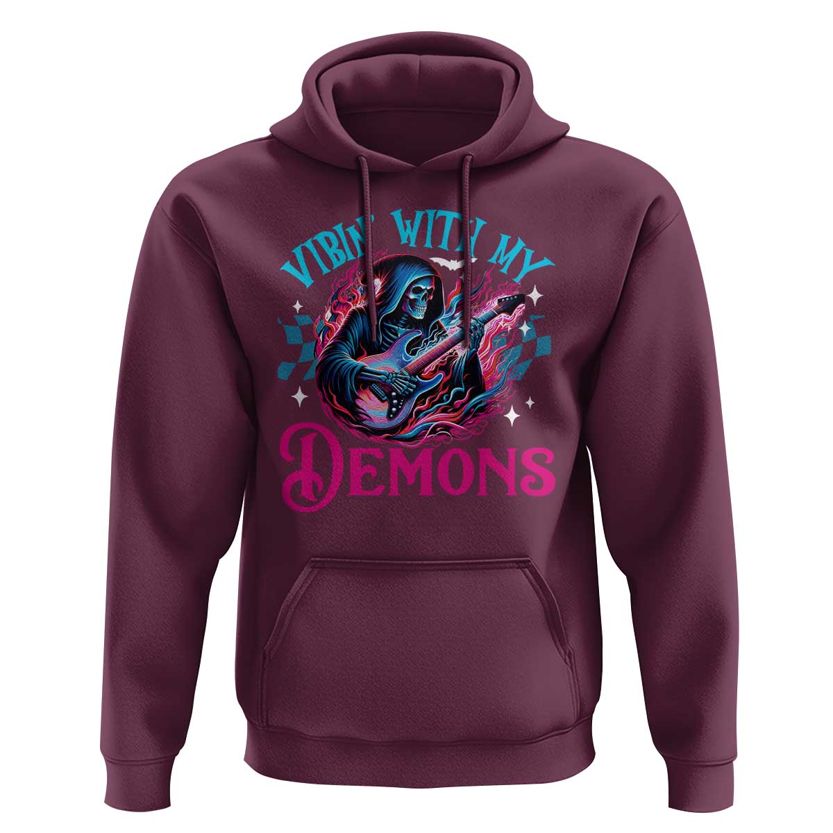 Halloween Rock N Roll Hoodie Vibing With My Demons