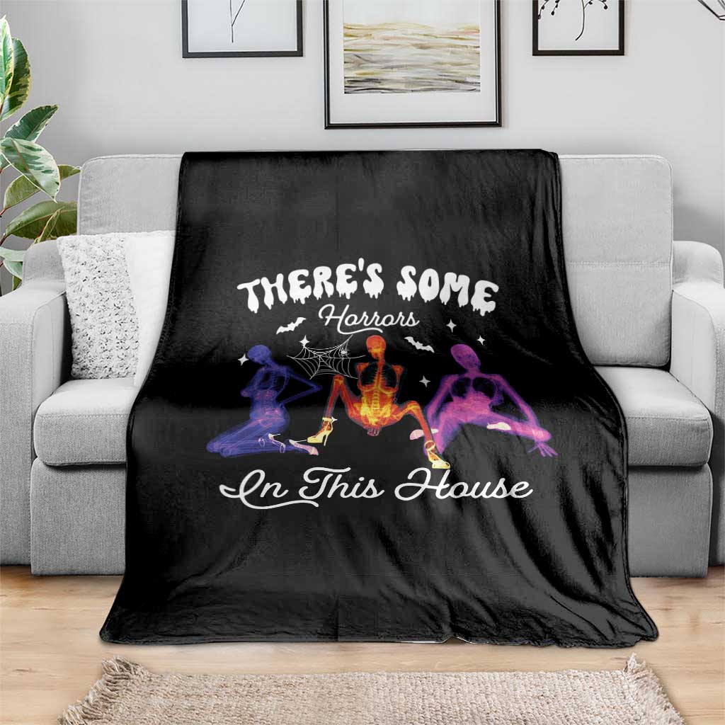 Funny Halloween Throw Blanket There're some Horrors In This House - Wonder Print Shop
