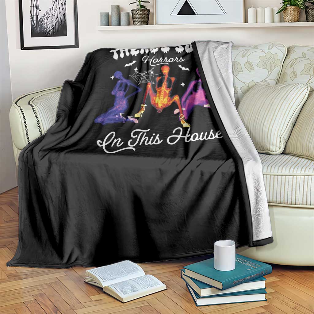 Funny Halloween Throw Blanket There're some Horrors In This House - Wonder Print Shop