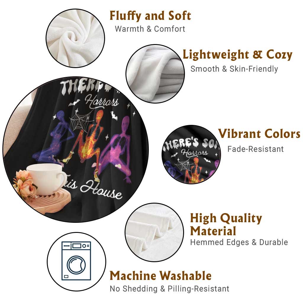 Funny Halloween Throw Blanket There're some Horrors In This House - Wonder Print Shop