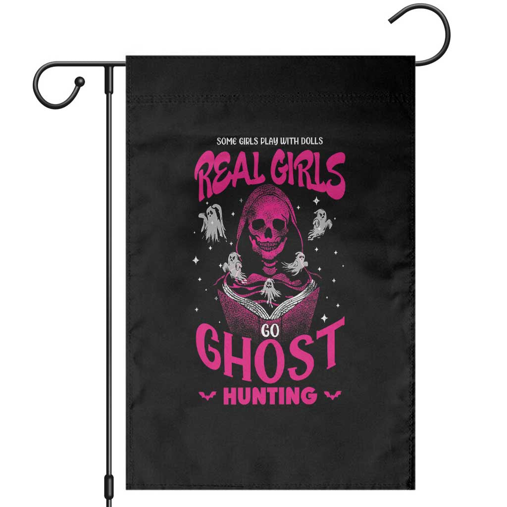 Real Girls Go Ghost Hunting Garden Flag Paranormal Investigator Spooky Halloween - Wonder Print Shop