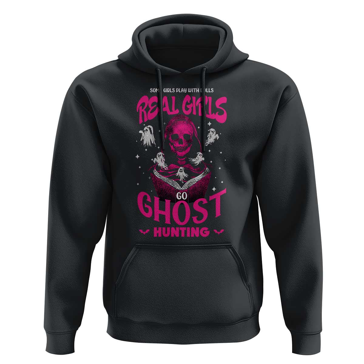 Real Girls Go Ghost Hunting Hoodie Paranormal Investigator Spooky Halloween