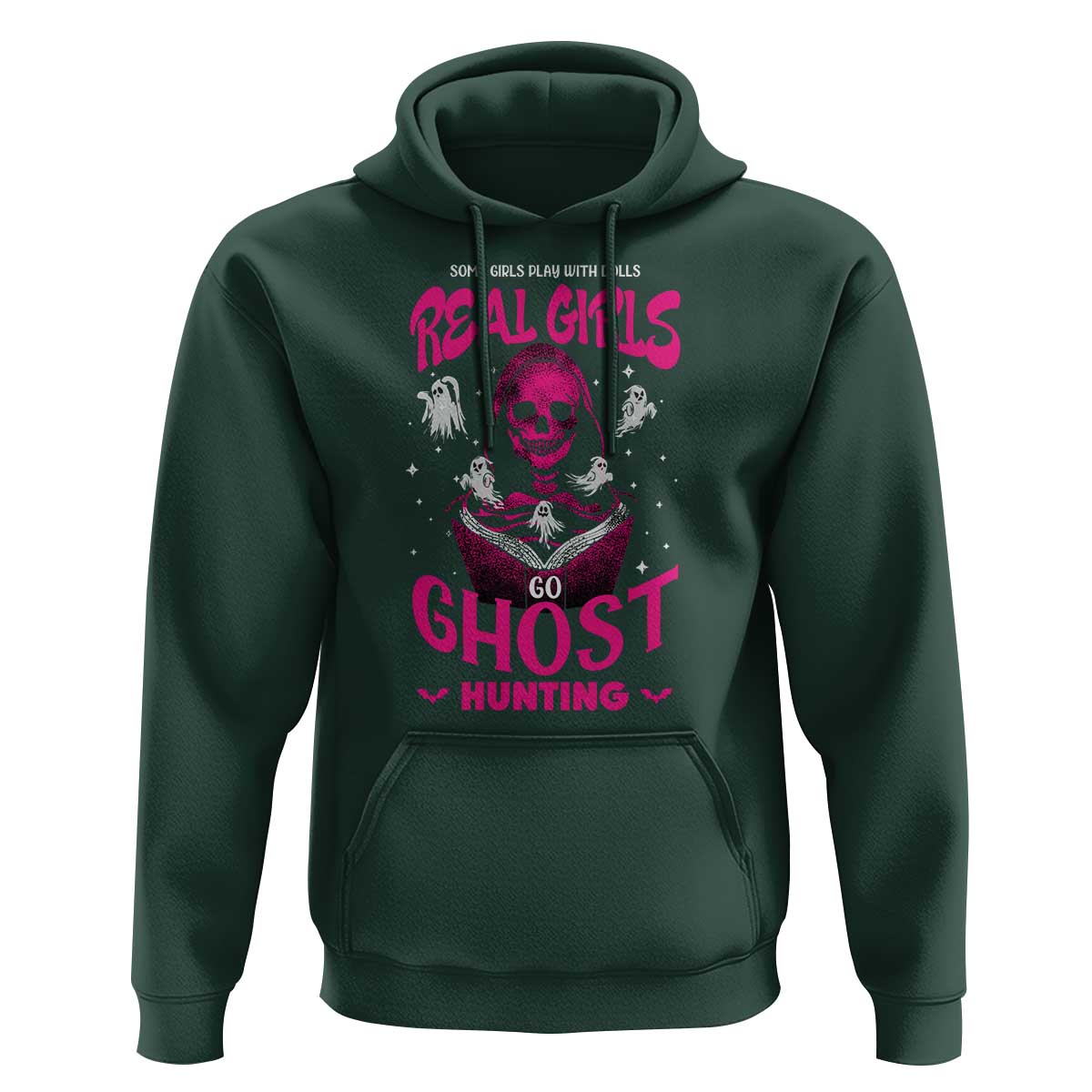 Real Girls Go Ghost Hunting Hoodie Paranormal Investigator Spooky Halloween
