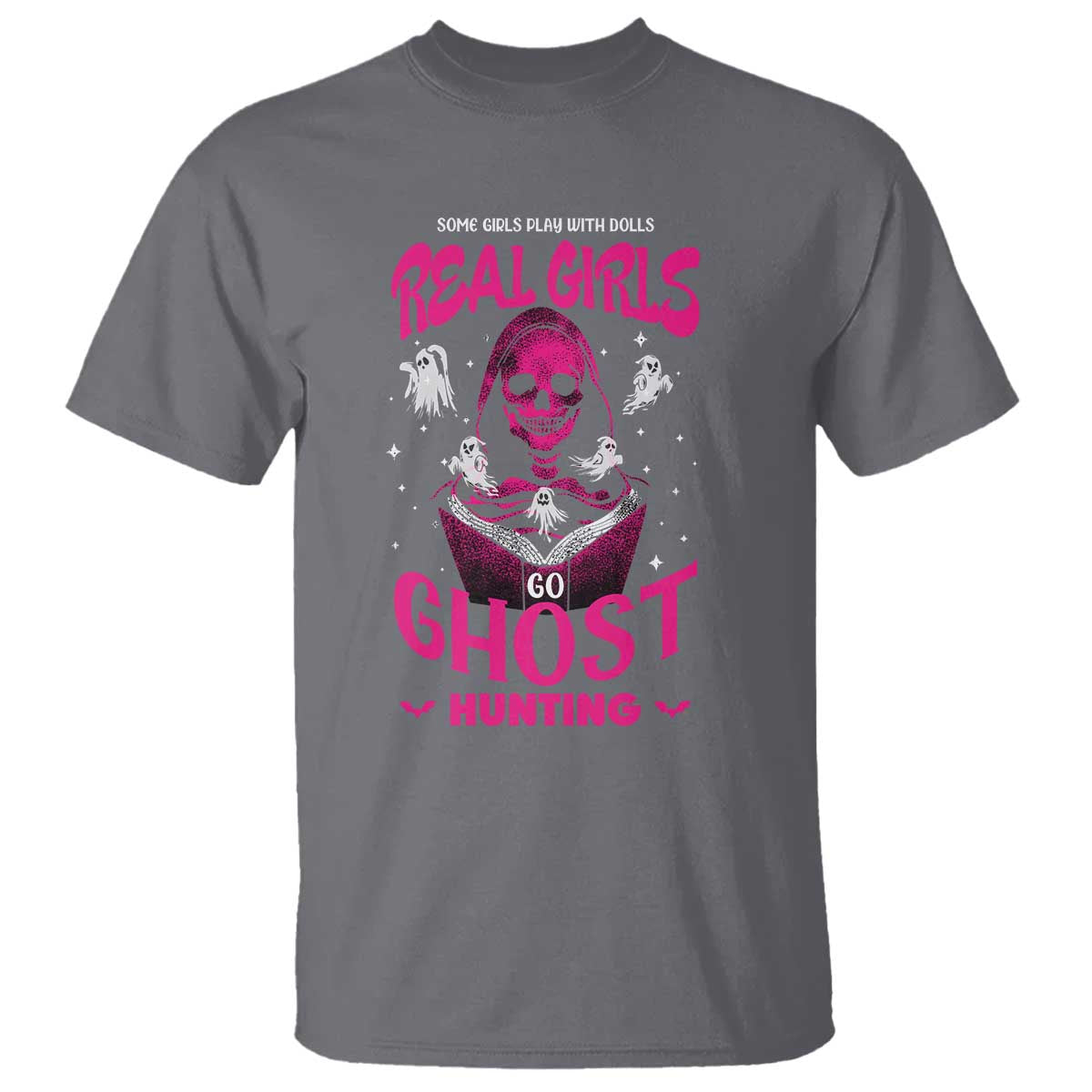 Real Girls Go Ghost Hunting T Shirt Paranormal Investigator Spooky Halloween - Wonder Print Shop