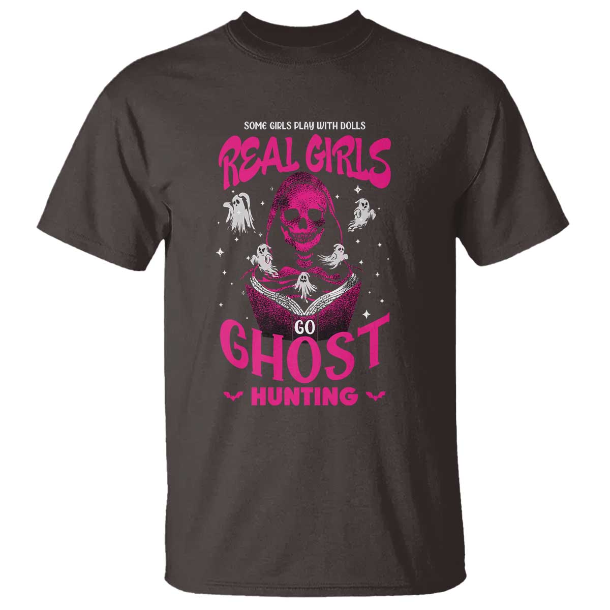 Real Girls Go Ghost Hunting T Shirt Paranormal Investigator Spooky Halloween - Wonder Print Shop