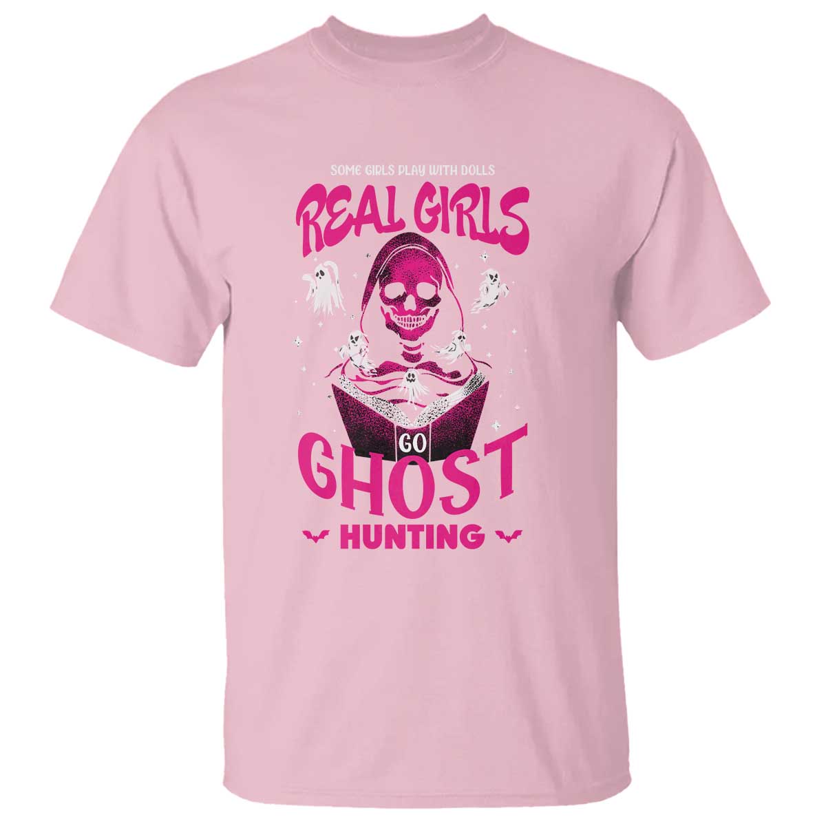 Real Girls Go Ghost Hunting T Shirt Paranormal Investigator Spooky Halloween - Wonder Print Shop