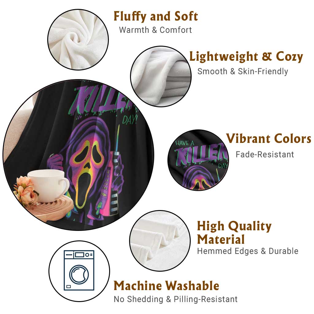 Funny Halloween Throw Blanket Have A Killer Day - Wonder Print Shop