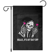 Funny Grim Reaper Garden Flag Relax It's My Day Off Halloween - Wonder Print Shop