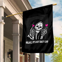 Funny Grim Reaper Garden Flag Relax It's My Day Off Halloween - Wonder Print Shop