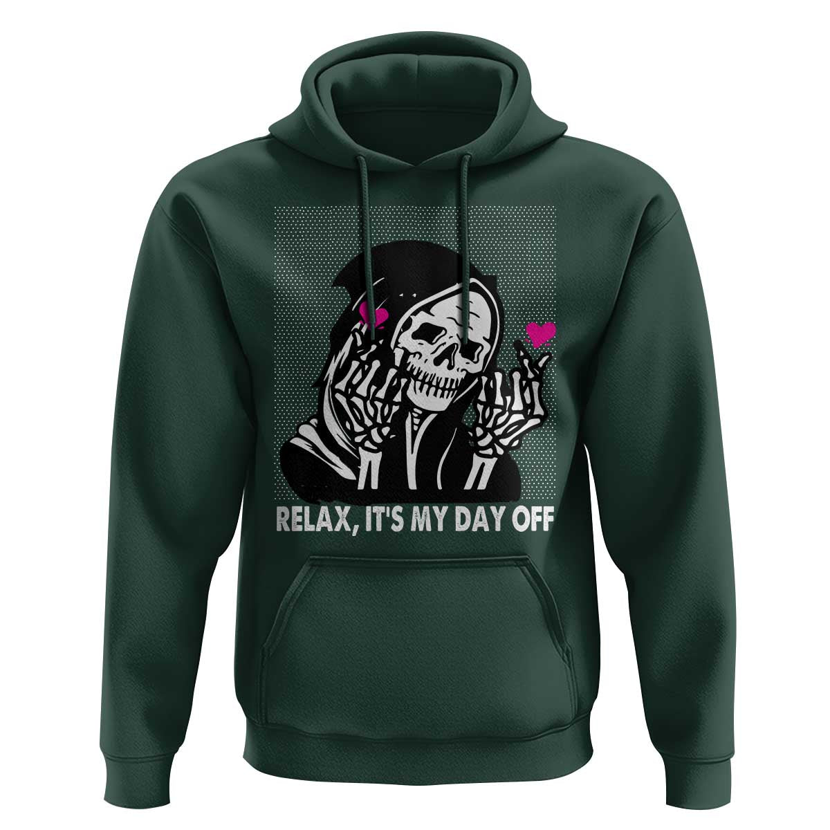 Funny Grim Reaper Hoodie Relax It's My Day Off Halloween