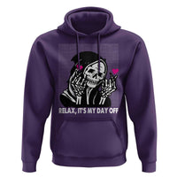 Funny Grim Reaper Hoodie Relax It's My Day Off Halloween