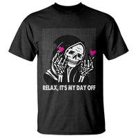 Funny Grim Reaper T Shirt Relax It's My Day Off Halloween - Wonder Print Shop