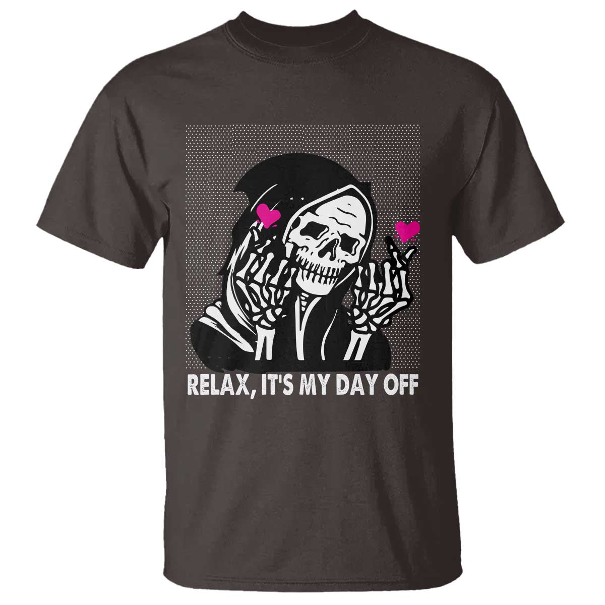 Funny Grim Reaper T Shirt Relax It's My Day Off Halloween - Wonder Print Shop