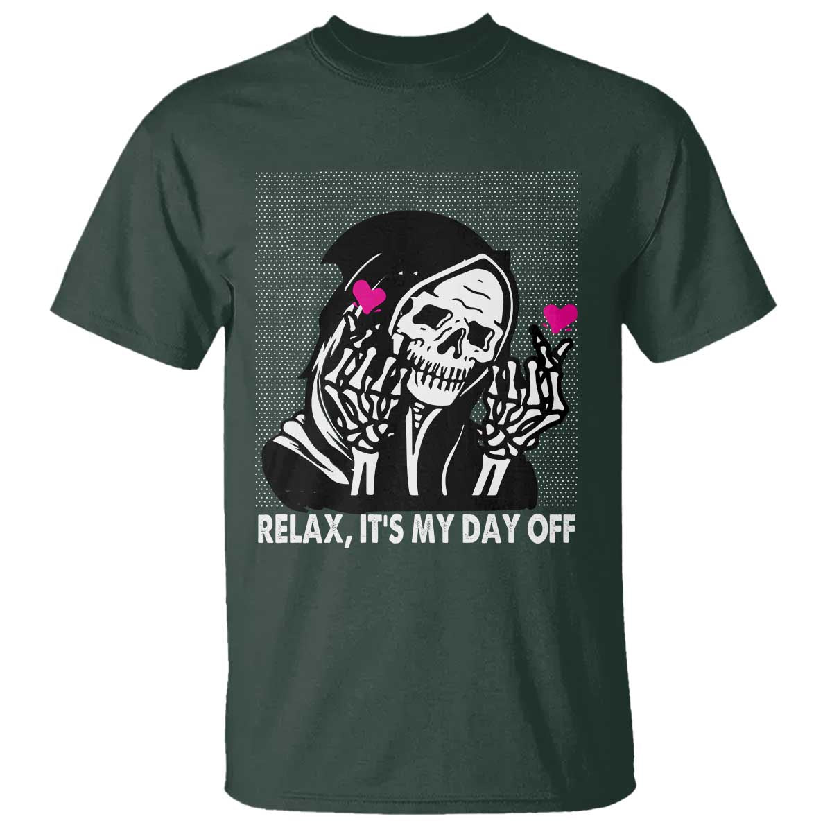 Funny Grim Reaper T Shirt Relax It's My Day Off Halloween - Wonder Print Shop