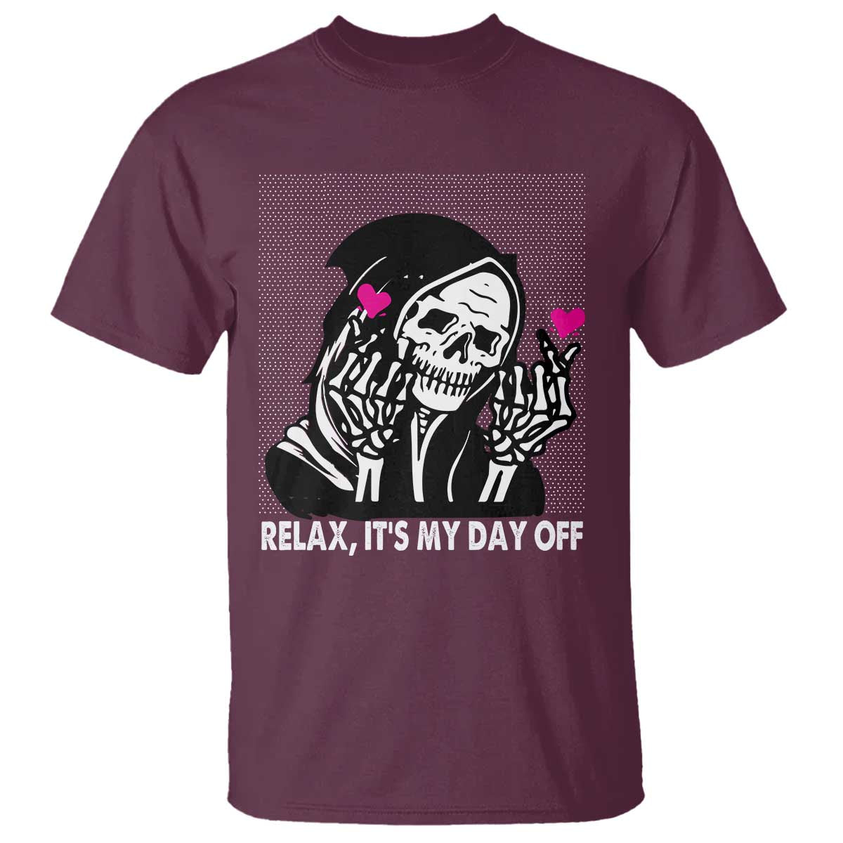Funny Grim Reaper T Shirt Relax It's My Day Off Halloween - Wonder Print Shop