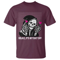 Funny Grim Reaper T Shirt Relax It's My Day Off Halloween - Wonder Print Shop