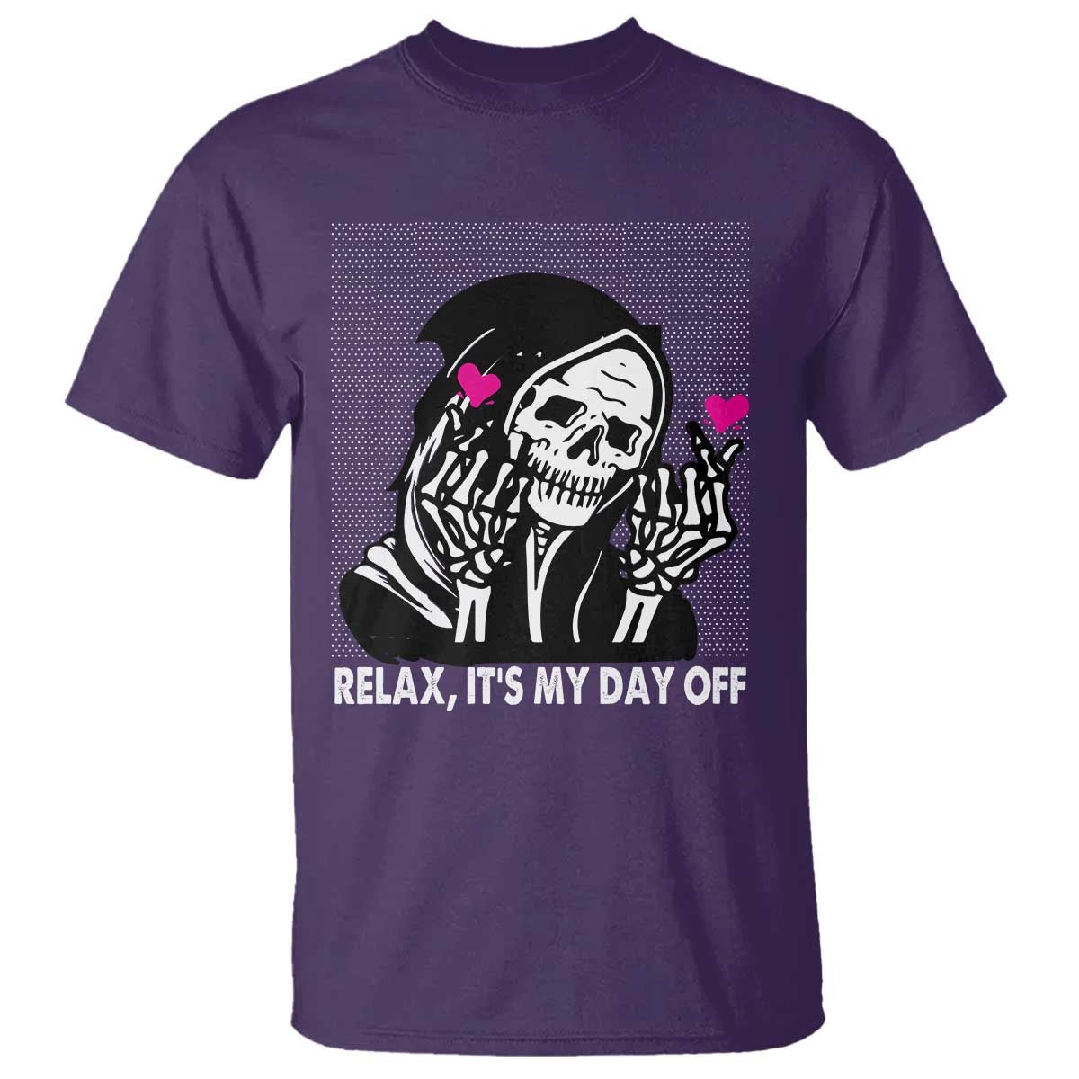 Funny Grim Reaper T Shirt Relax It's My Day Off Halloween - Wonder Print Shop