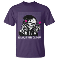Funny Grim Reaper T Shirt Relax It's My Day Off Halloween - Wonder Print Shop