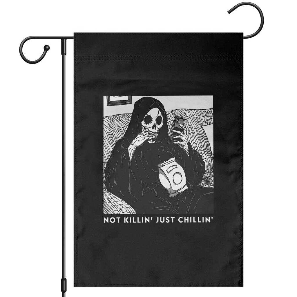 Funny Grim Reaper Garden Flag Not Killing Just Chilling Halloween - Wonder Print Shop