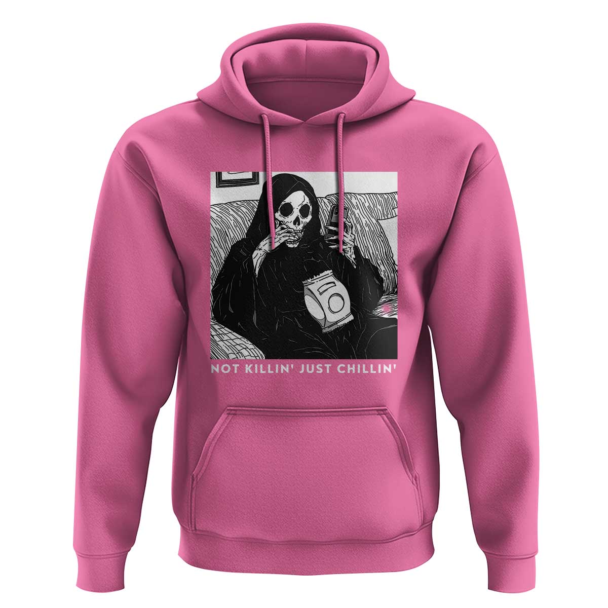 Funny Grim Reaper Hoodie Not Killing Just Chilling Halloween