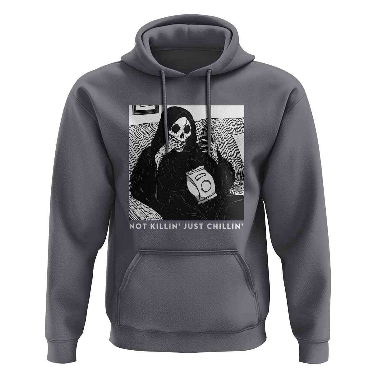 Funny Grim Reaper Hoodie Not Killing Just Chilling Halloween