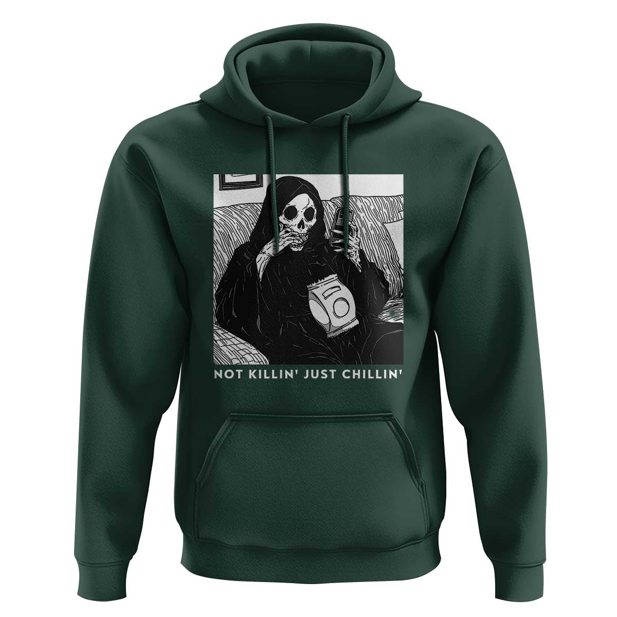 Funny Grim Reaper Hoodie Not Killing Just Chilling Halloween