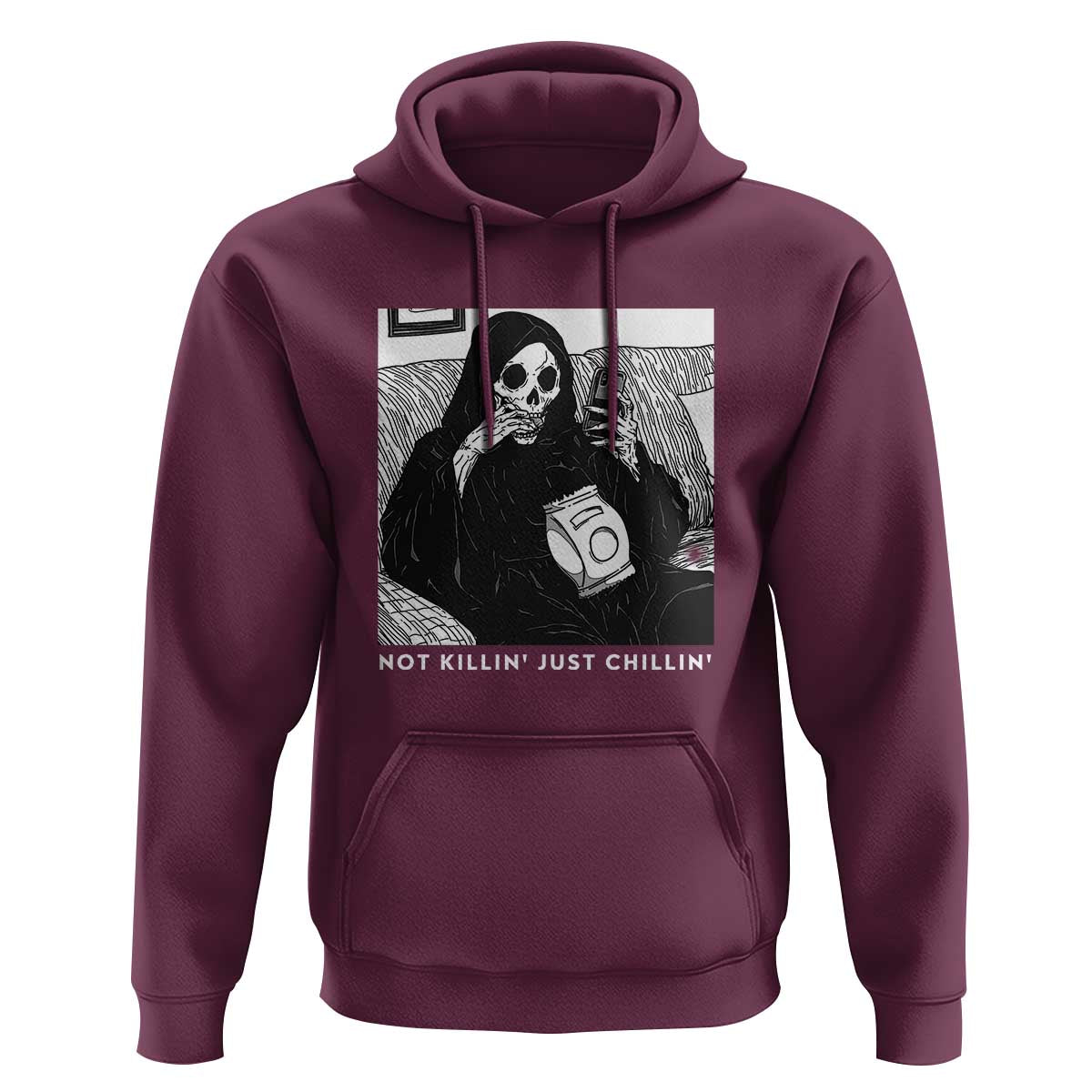 Funny Grim Reaper Hoodie Not Killing Just Chilling Halloween