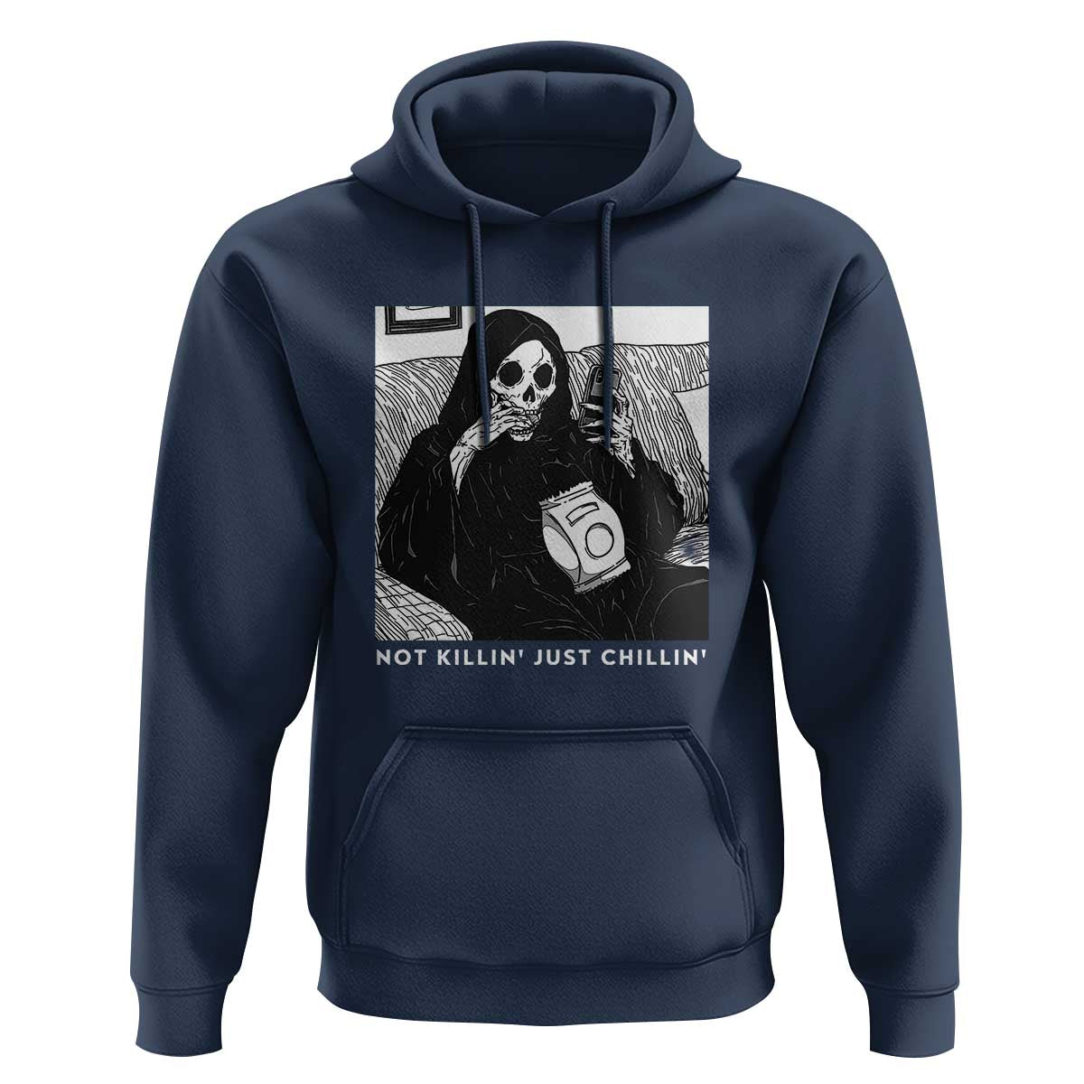 Funny Grim Reaper Hoodie Not Killing Just Chilling Halloween