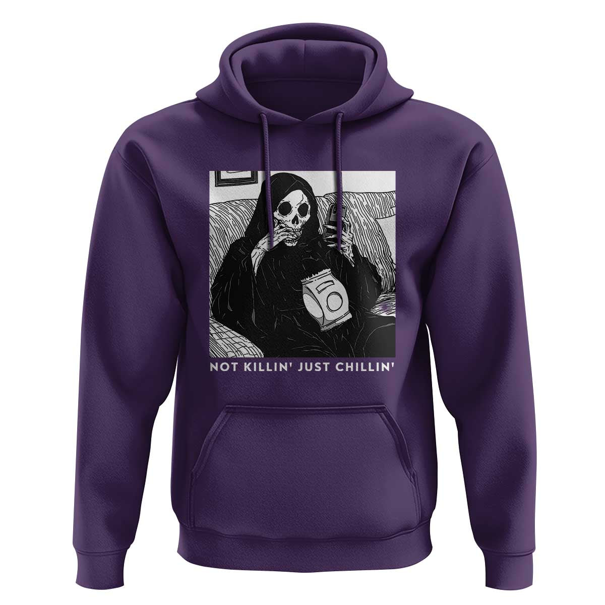 Funny Grim Reaper Hoodie Not Killing Just Chilling Halloween
