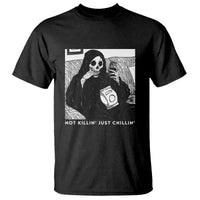 Funny Grim Reaper T Shirt Not Killing Just Chilling Halloween - Wonder Print Shop