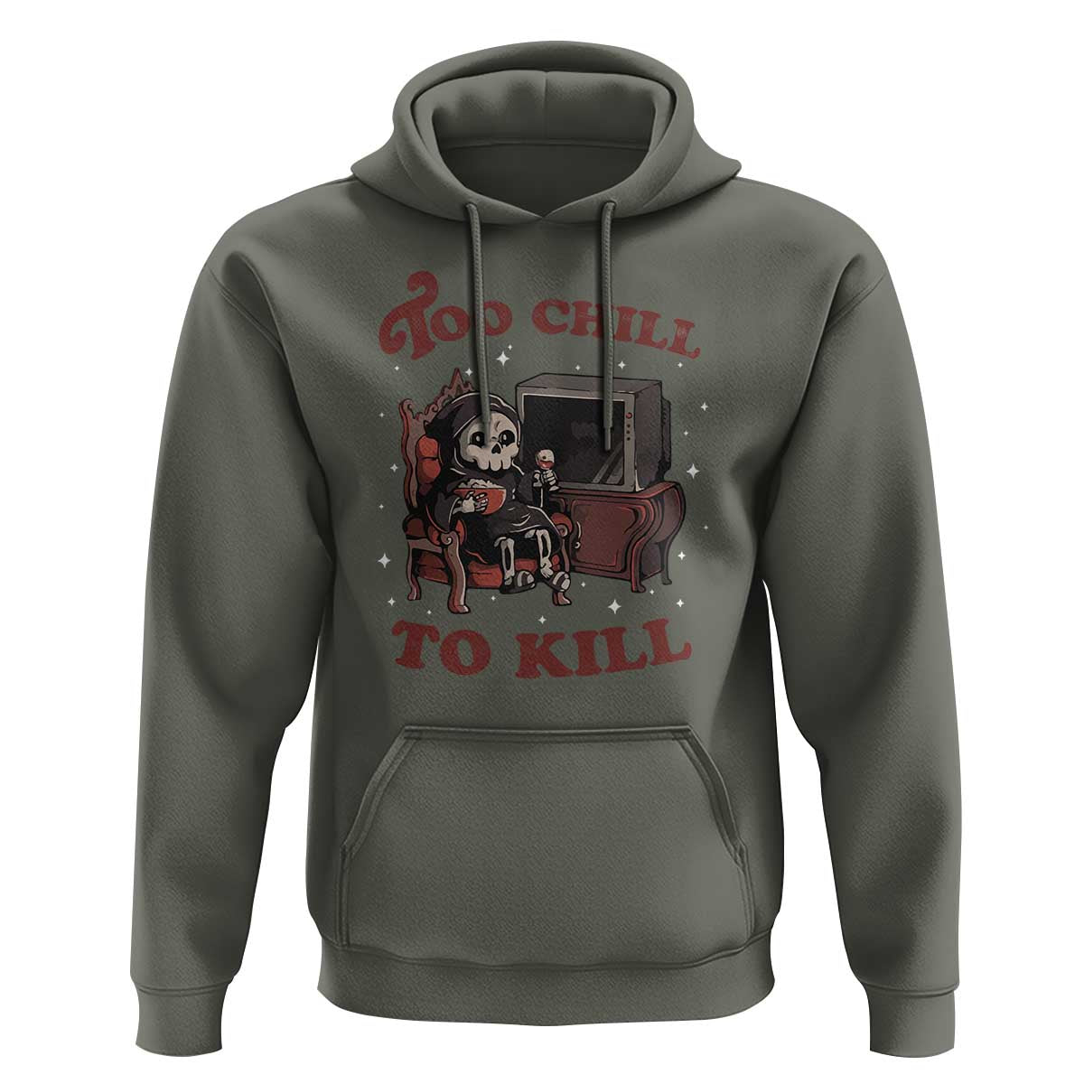 Funny Grim Reaper Hoodie Too Chill To Kill Halloween