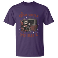 Funny Grim Reaper T Shirt Too Chill To Kill Halloween - Wonder Print Shop