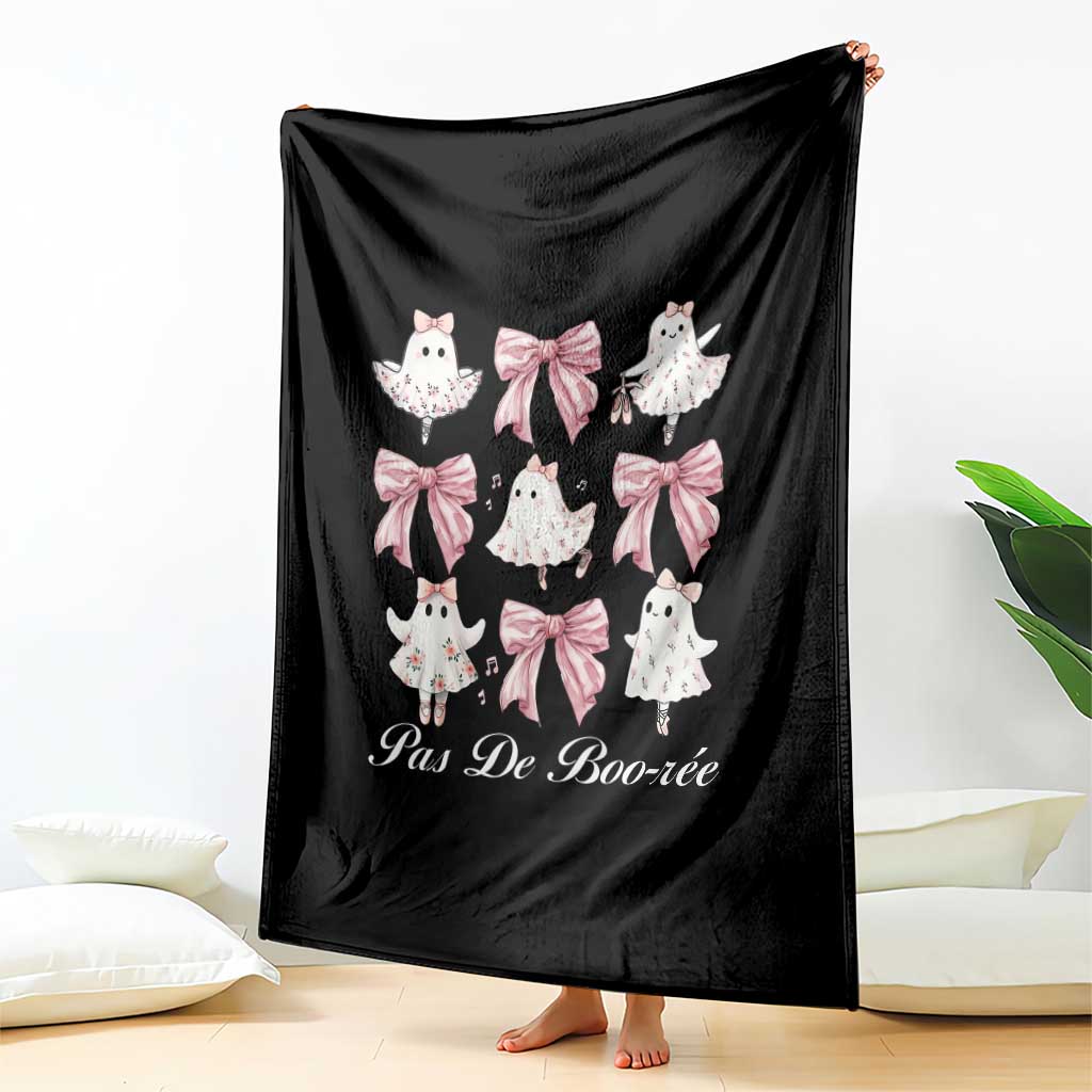 Coquette Halloween Throw Blanket Pas De Boo-rée Ghost Ballerina - Wonder Print Shop
