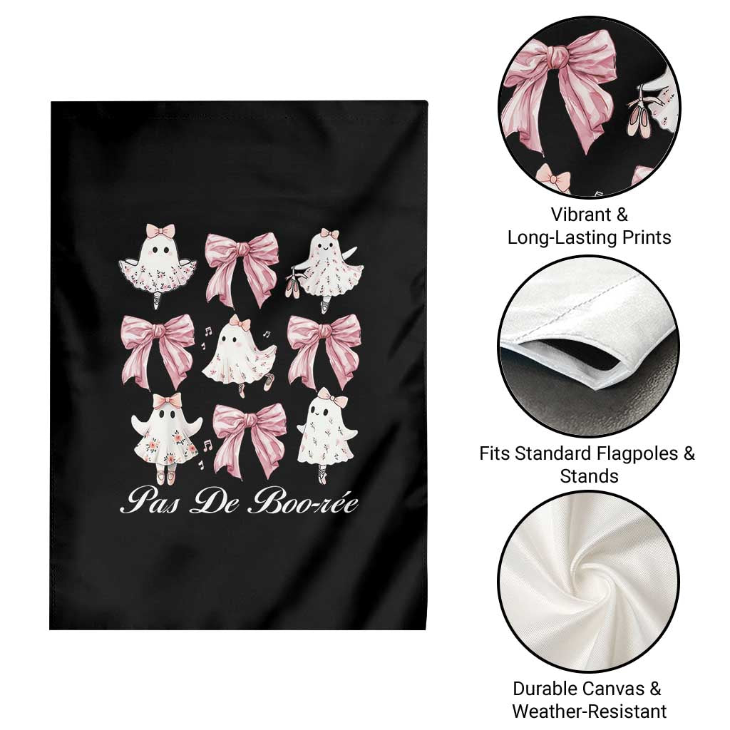Coquette Halloween Garden Flag Pas De Boo-rée Ghost Ballerina - Wonder Print Shop