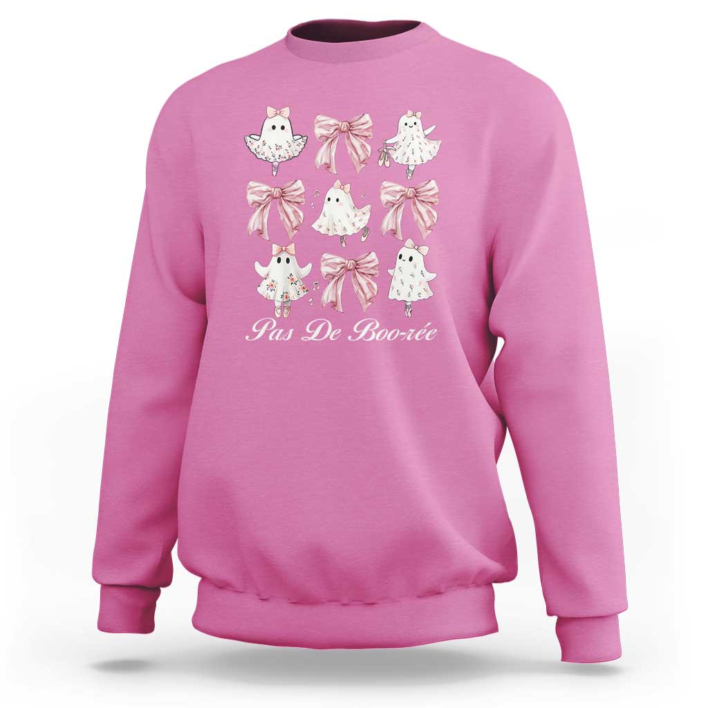 Coquette Halloween Sweatshirt Pas De Boo-re Ghost Ballerina - Wonder Print Shop