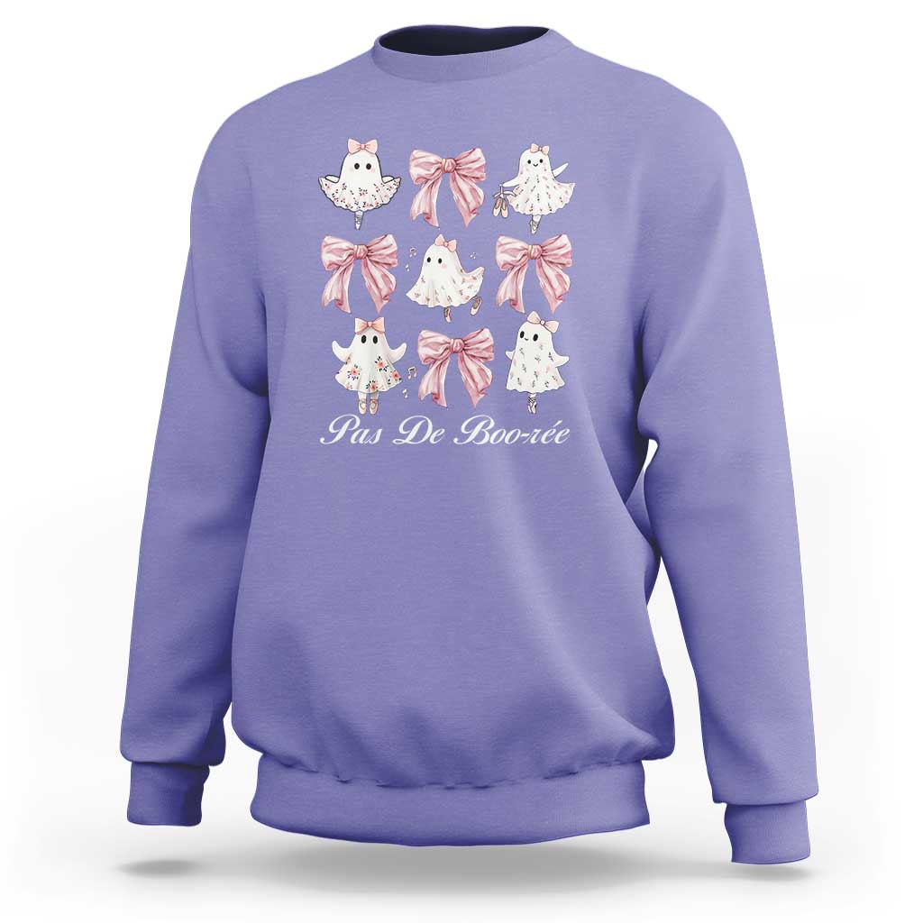 Coquette Halloween Sweatshirt Pas De Boo-re Ghost Ballerina - Wonder Print Shop