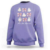 Coquette Halloween Sweatshirt Pas De Boo-re Ghost Ballerina - Wonder Print Shop