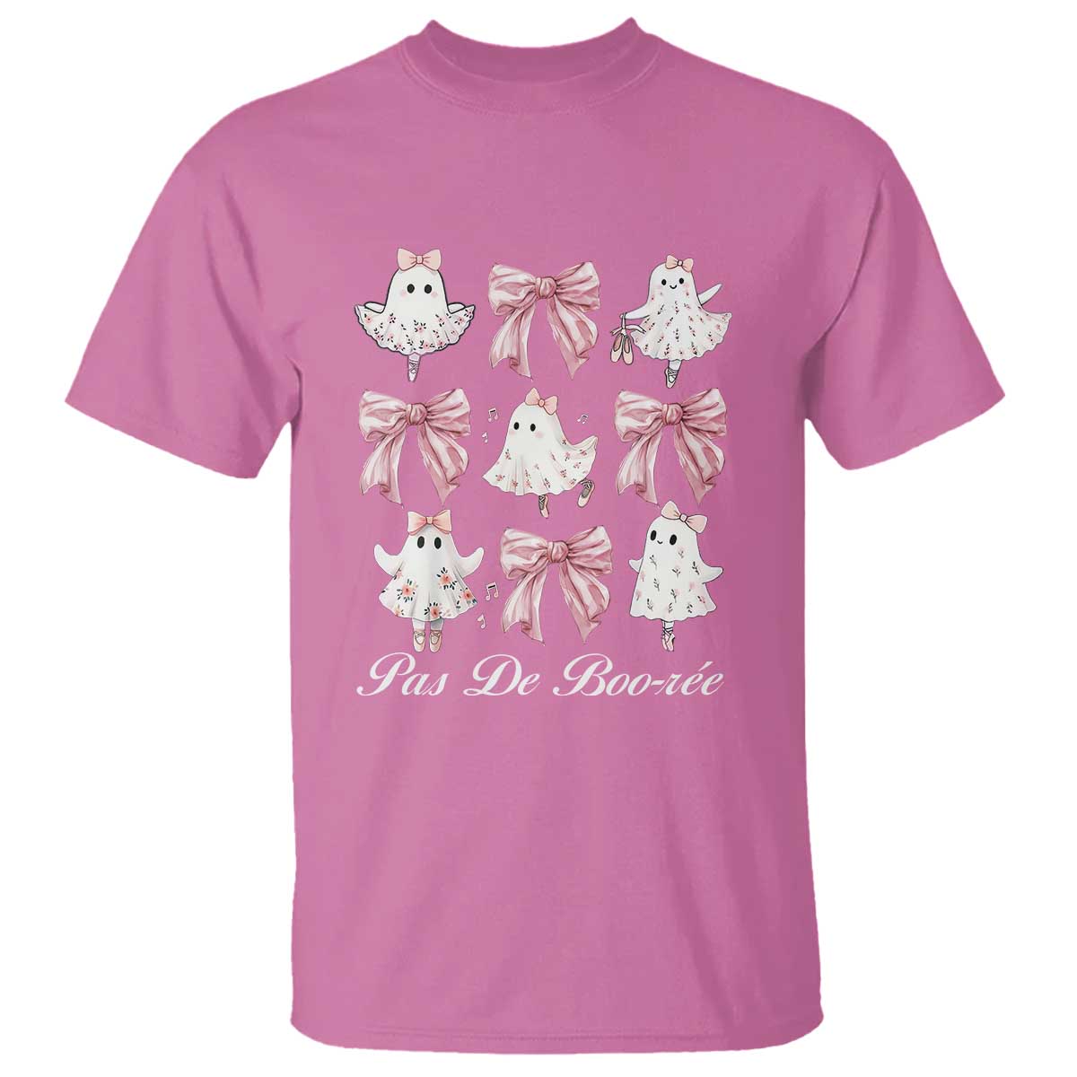 Coquette Halloween T Shirt Pas De Boo-re Ghost Ballerina - Wonder Print Shop