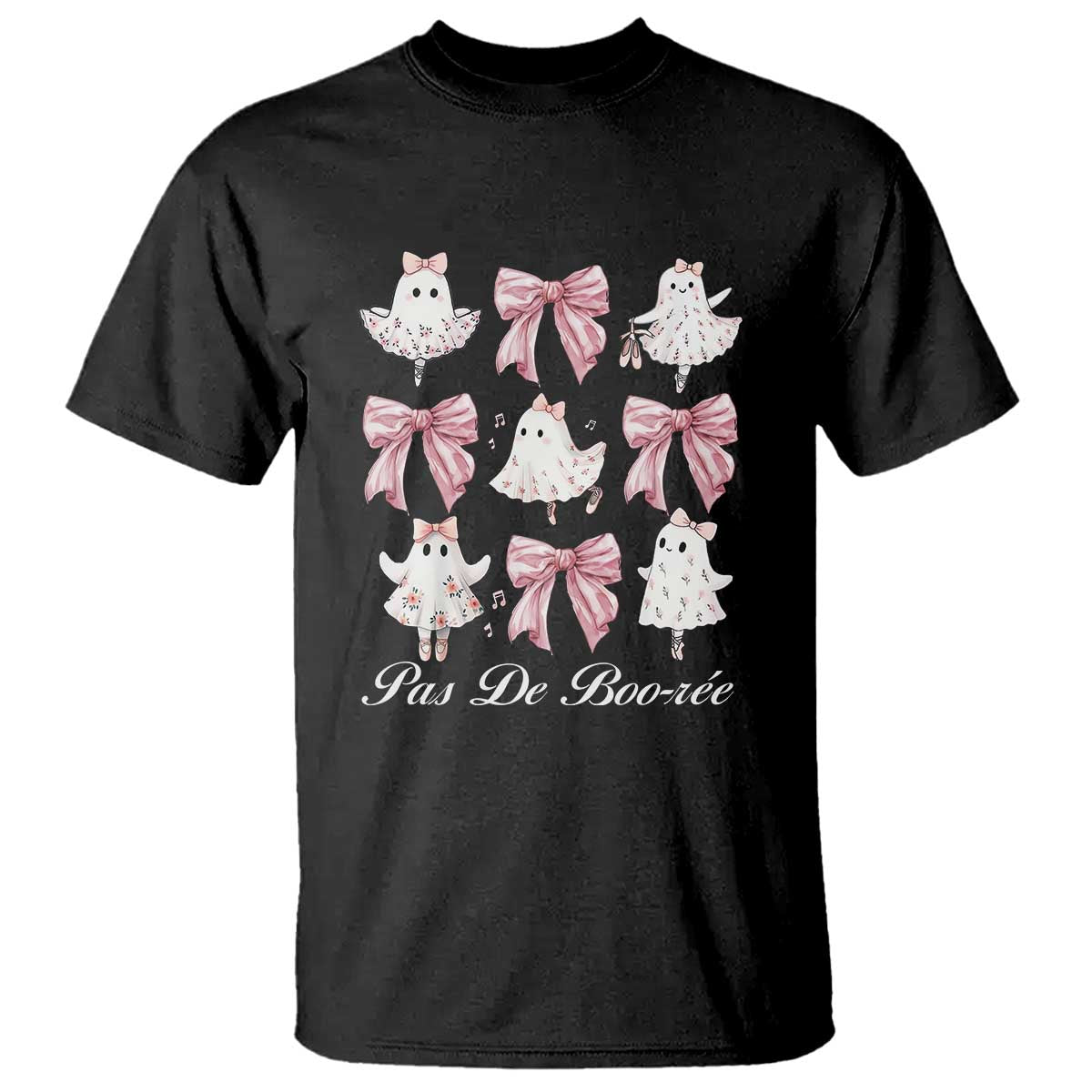Coquette Halloween T Shirt Pas De Boo-re Ghost Ballerina - Wonder Print Shop