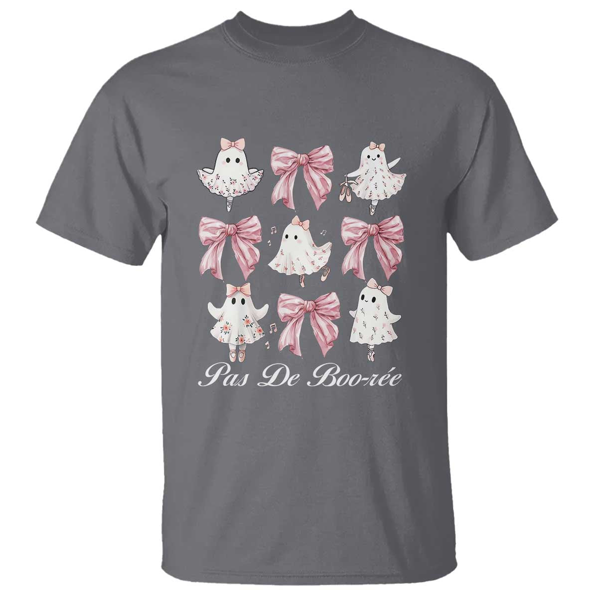 Coquette Halloween T Shirt Pas De Boo-re Ghost Ballerina - Wonder Print Shop