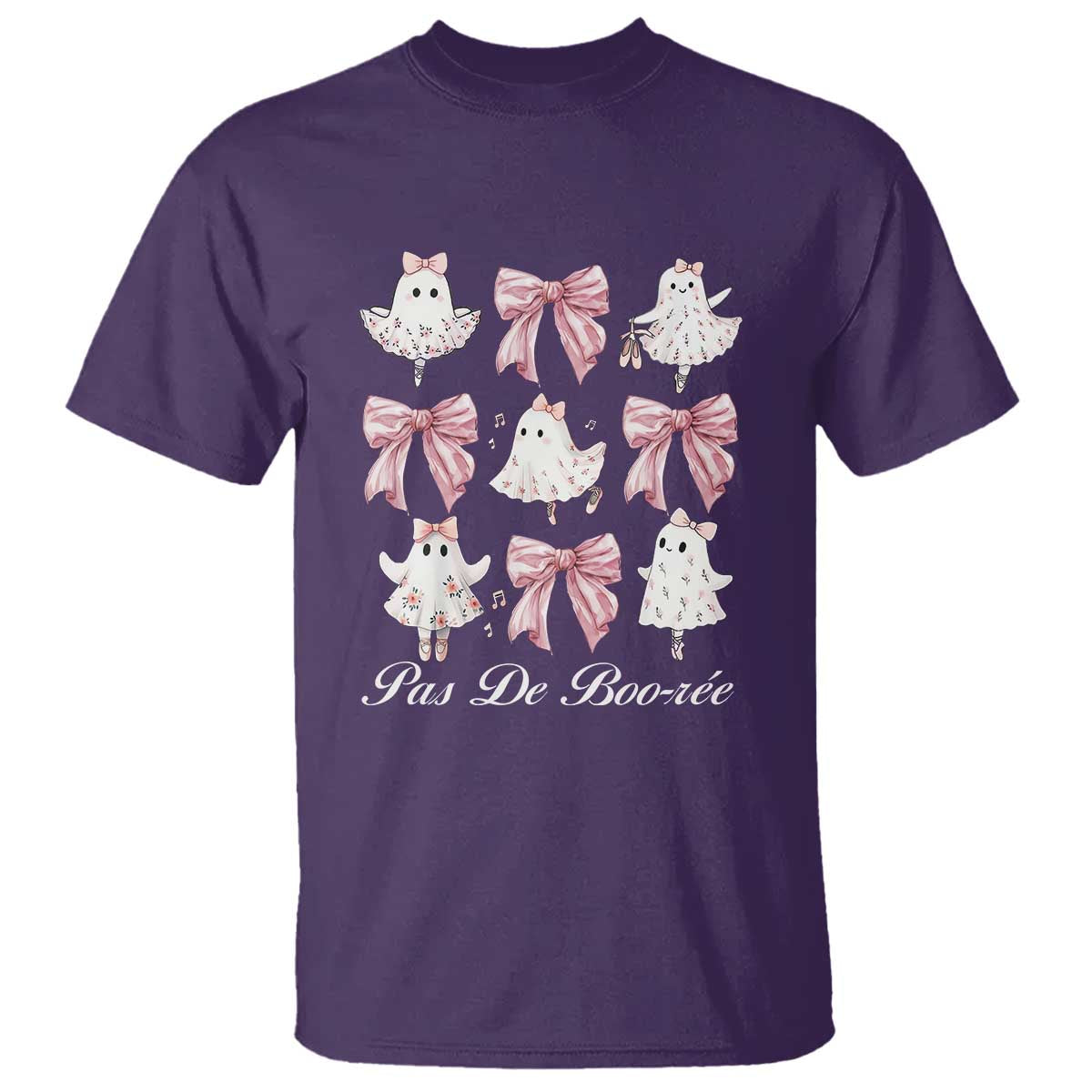 Coquette Halloween T Shirt Pas De Boo-re Ghost Ballerina - Wonder Print Shop