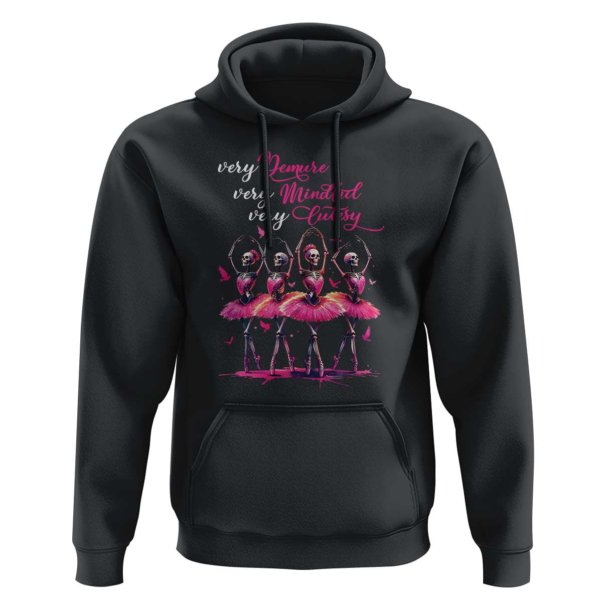 Ballerina Halloween Hoodie Very Demure Very Mindful Very Cutesy Skeleton Coquette