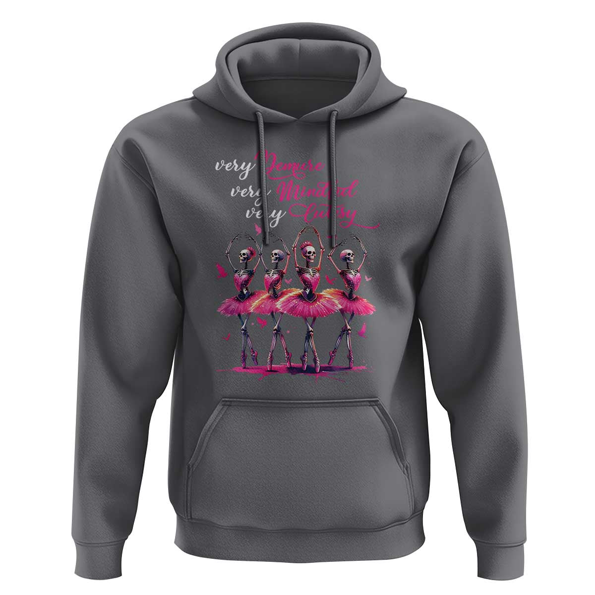 Ballerina Halloween Hoodie Very Demure Very Mindful Very Cutesy Skeleton Coquette